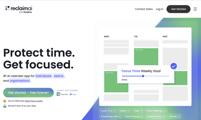 Reclaim AI : Protect time. Get focused