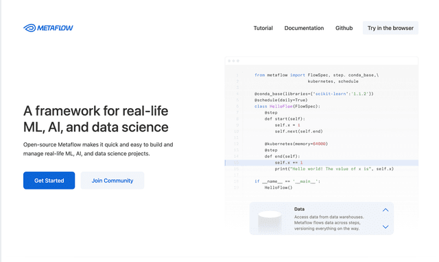 Metaflow A framework for real-life ML, AI, and data science