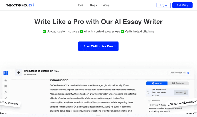 Textero AI Essay Writer