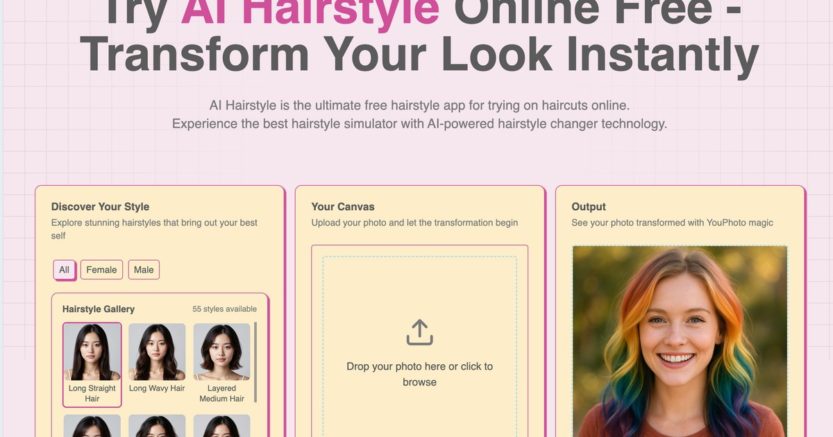 AI Hairstyle - Your personalized virtual hair makeover. | Somi AI
