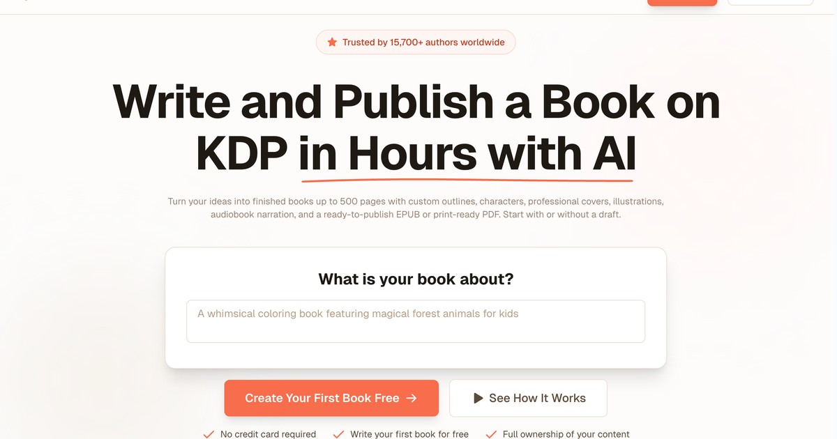 AIWriteBook - Write, design, and publish full-length book... | Somi AI