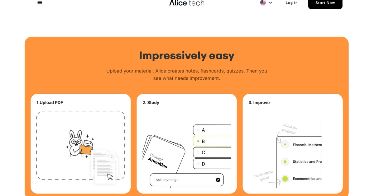 Alice.tech - Smarter notes, flashcards, and exam prep mad... | Somi AI