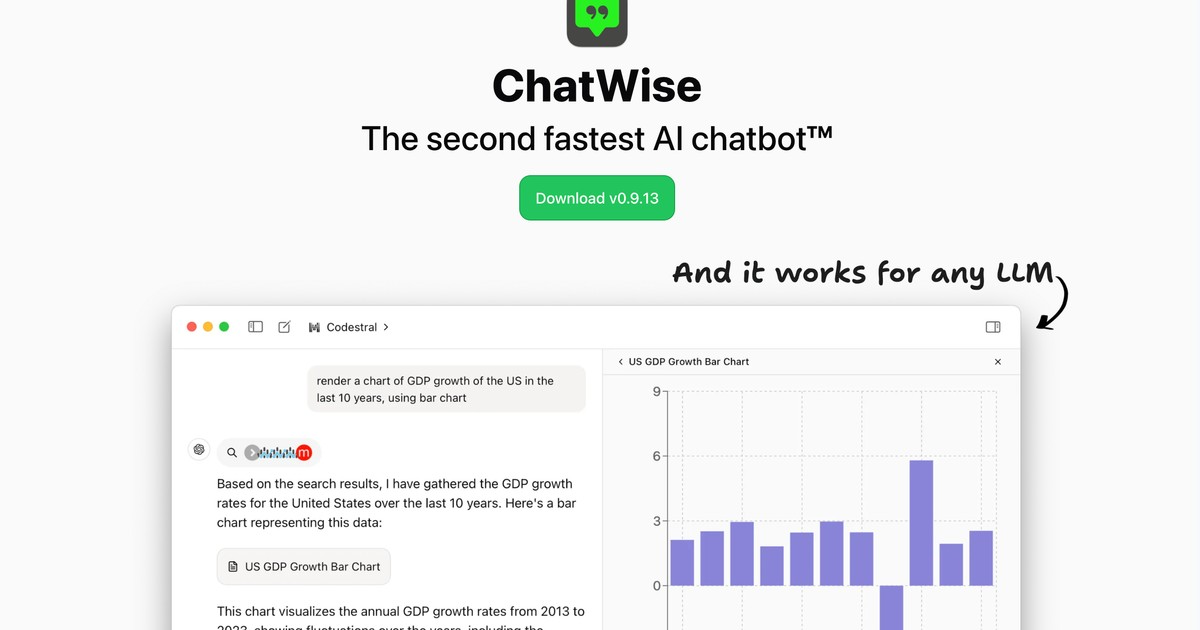 Chatwise - Ultra-fast, privacy-first AI chatbot that supp... | Somi AI