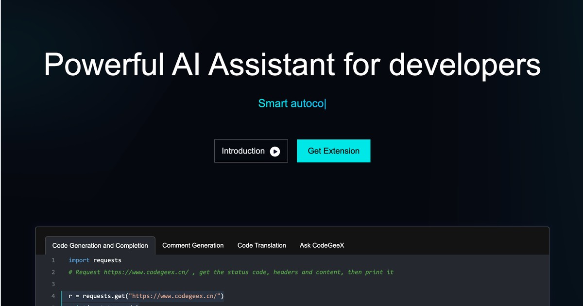 CodeGeeX - Free multilingual AI coding assistant | Somi AI