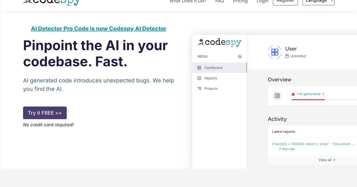 Codespy - Pinpoint AI-generated code with precision—enhan... | Somi AI