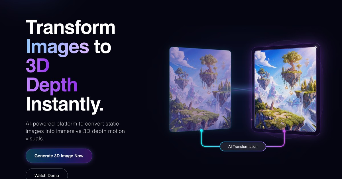 Depthflow AI - Turn 2D images into 3D motion videos insta... | Somi AI