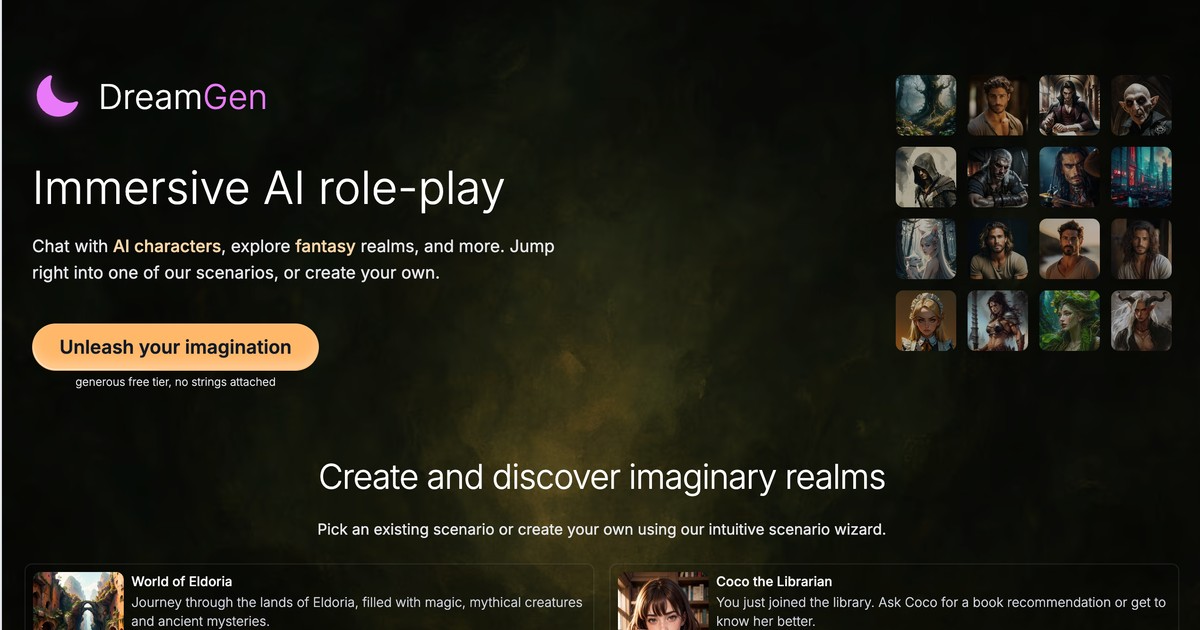 DreamGen - AI Role-Play and Story Generator | Somi AI