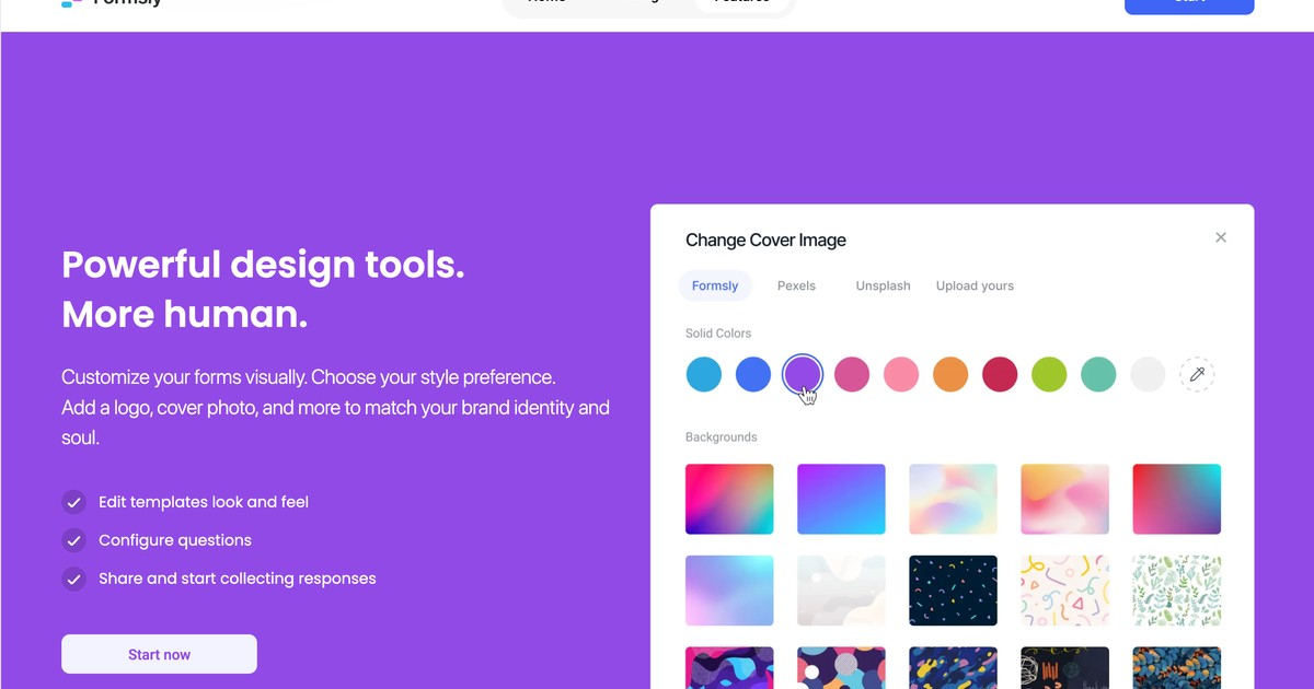 Formsly - Create beautiful forms and surveys with AI repo... | Somi AI