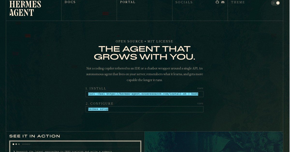 Hermes Agent - Open-source AI agent that learns and impro... | Somi AI
