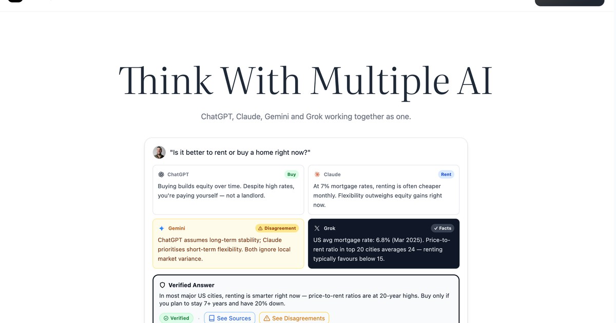 MultipleChat - Multiple AI models working together in one... | Somi AI