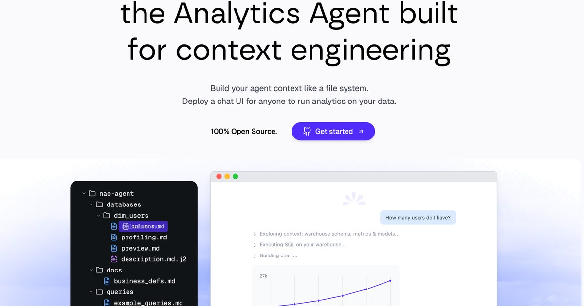 nao - Open source analytics agent builder for data teams | Somi AI