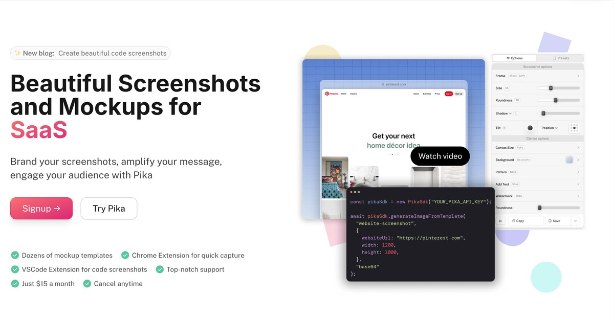 Pika Style - Create beautiful screenshots and mockups eff... | Somi AI
