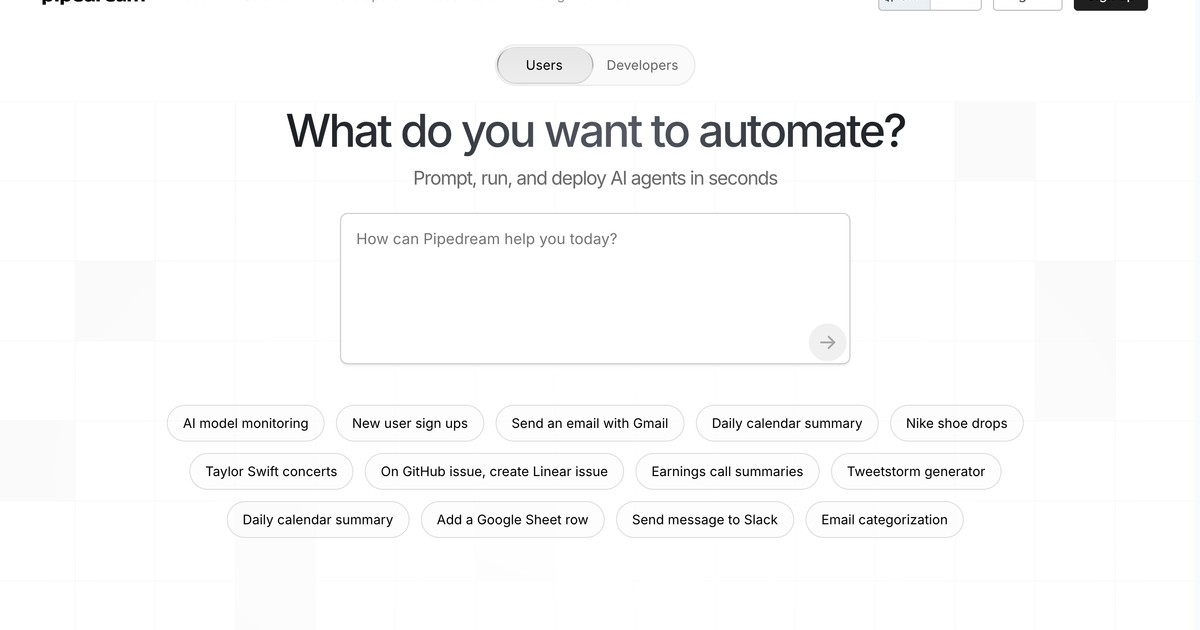 Pipedream - Automate workflows, integrate APIs, and deplo... | Somi AI
