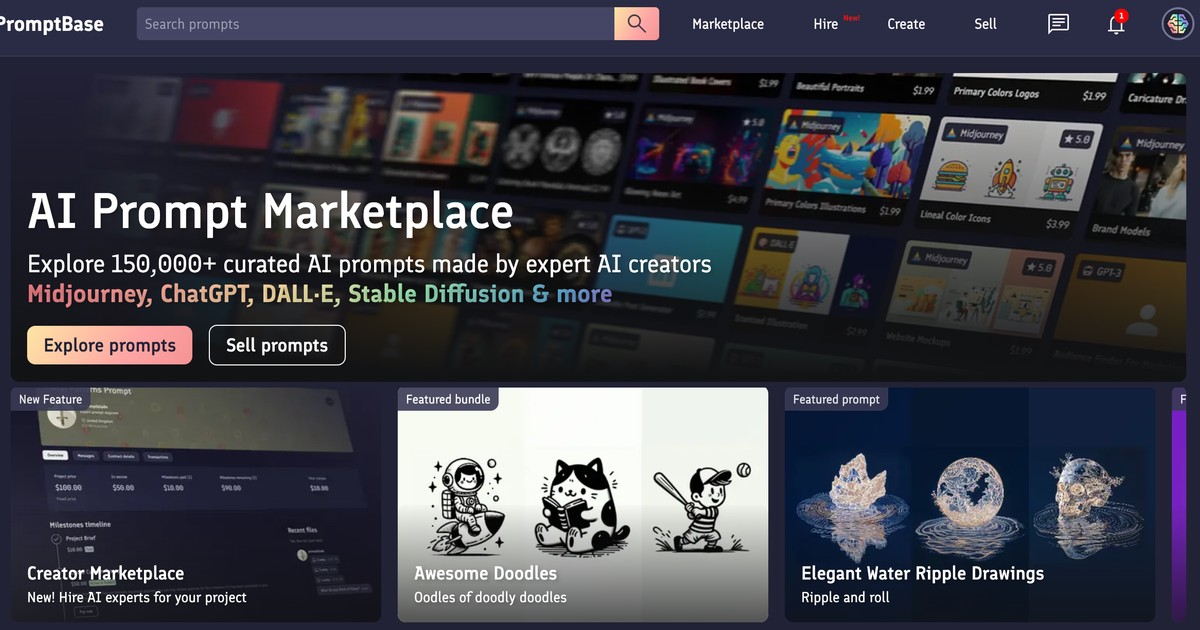 PromptBase - Marketplace for AI prompts. Midjourney, Chat... | Somi AI