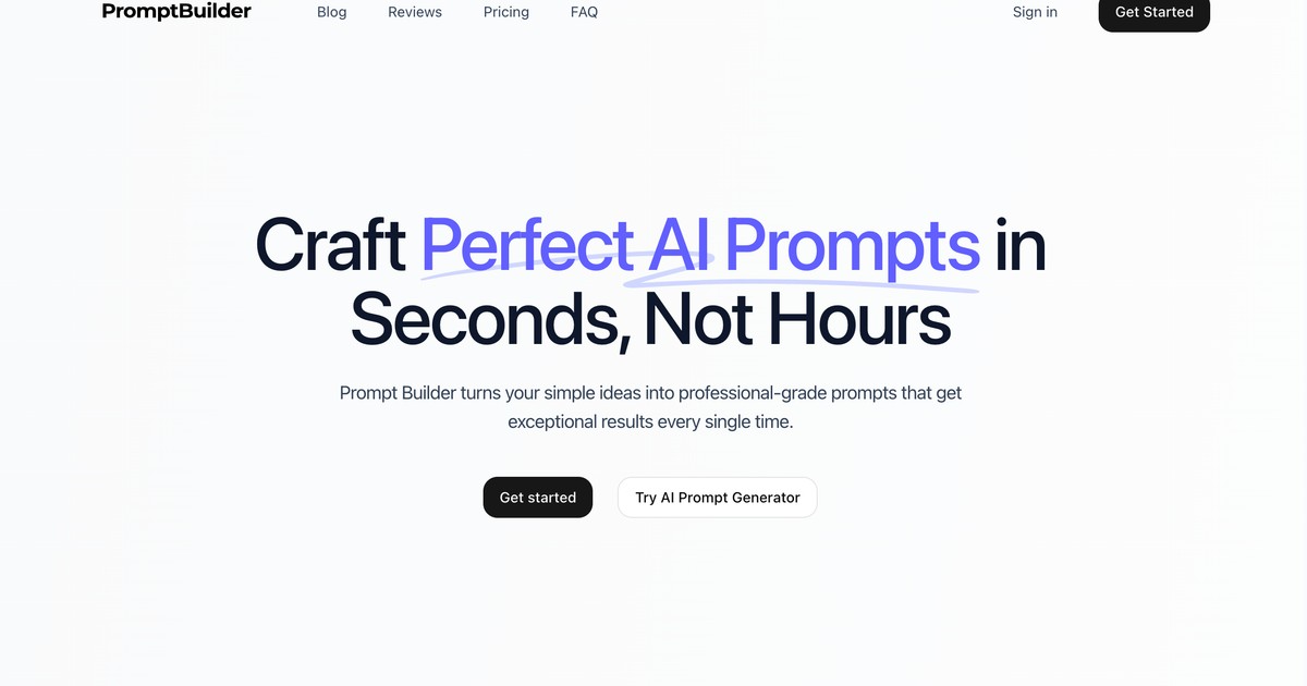 PromptBuilder - Create perfect AI prompts in seconds with... | Somi AI