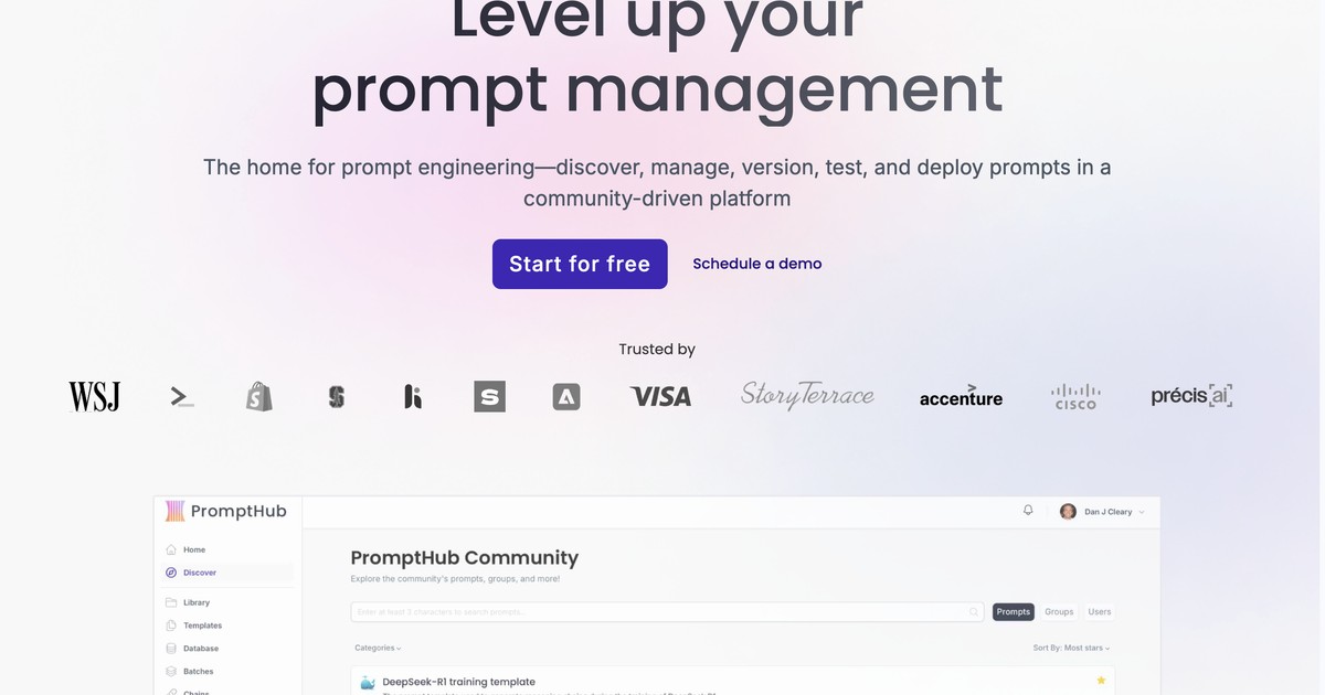 PromptHub - Manage, version and deploy your AI prompts wi... | Somi AI