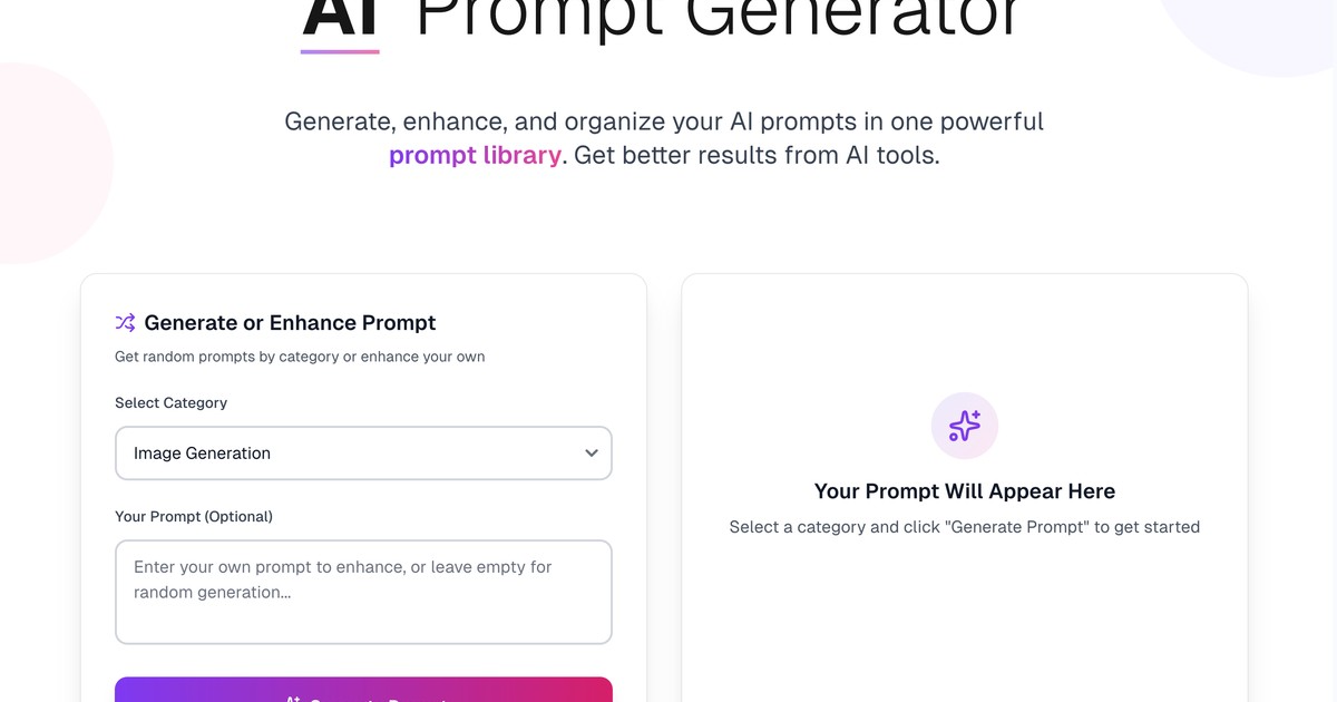 Promptaa - AI prompt generator and library for better AI ... | Somi AI