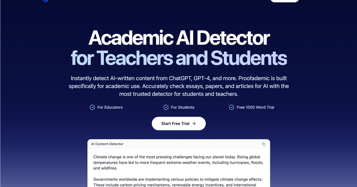 Proofademic - AI-powered academic integrity checker for e... | Somi AI