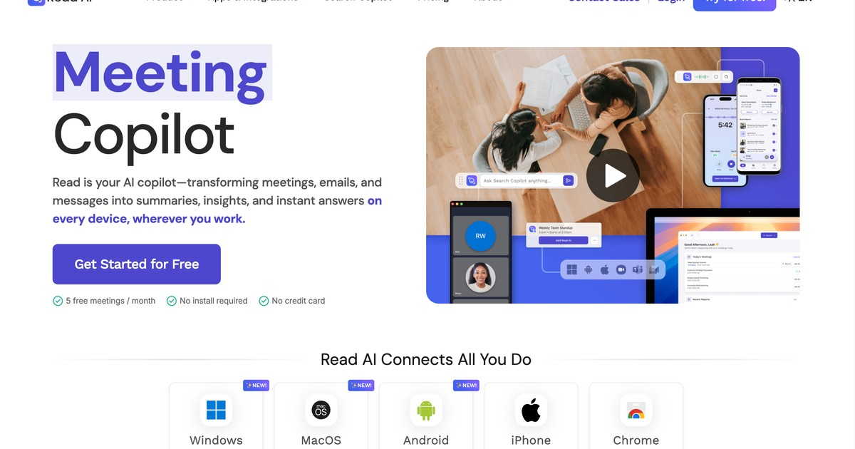 Read AI - AI meeting assistant with transcription and sea... | Somi AI
