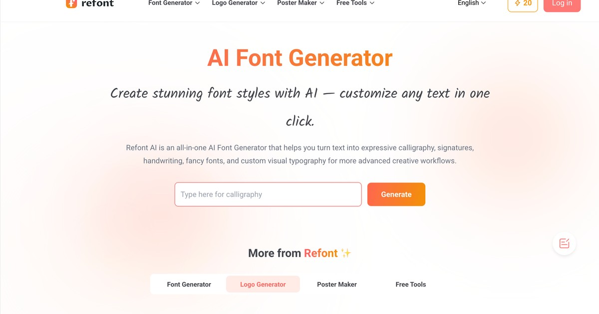 Refont - AI font generator for calligraphy and signatures | Somi AI