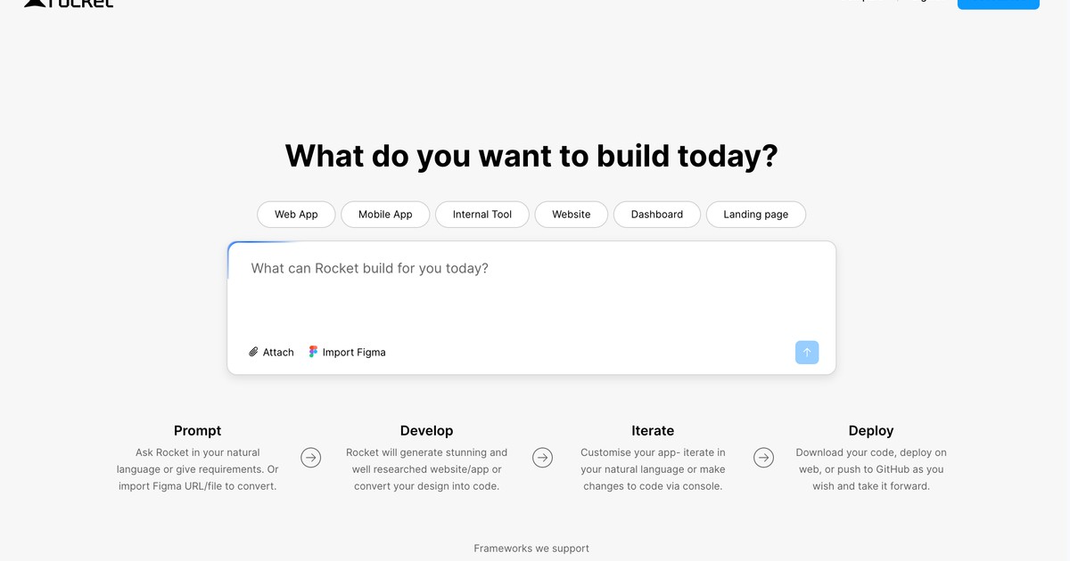 Rocket - Build web & mobile apps fast with vibe coding an... | Somi AI