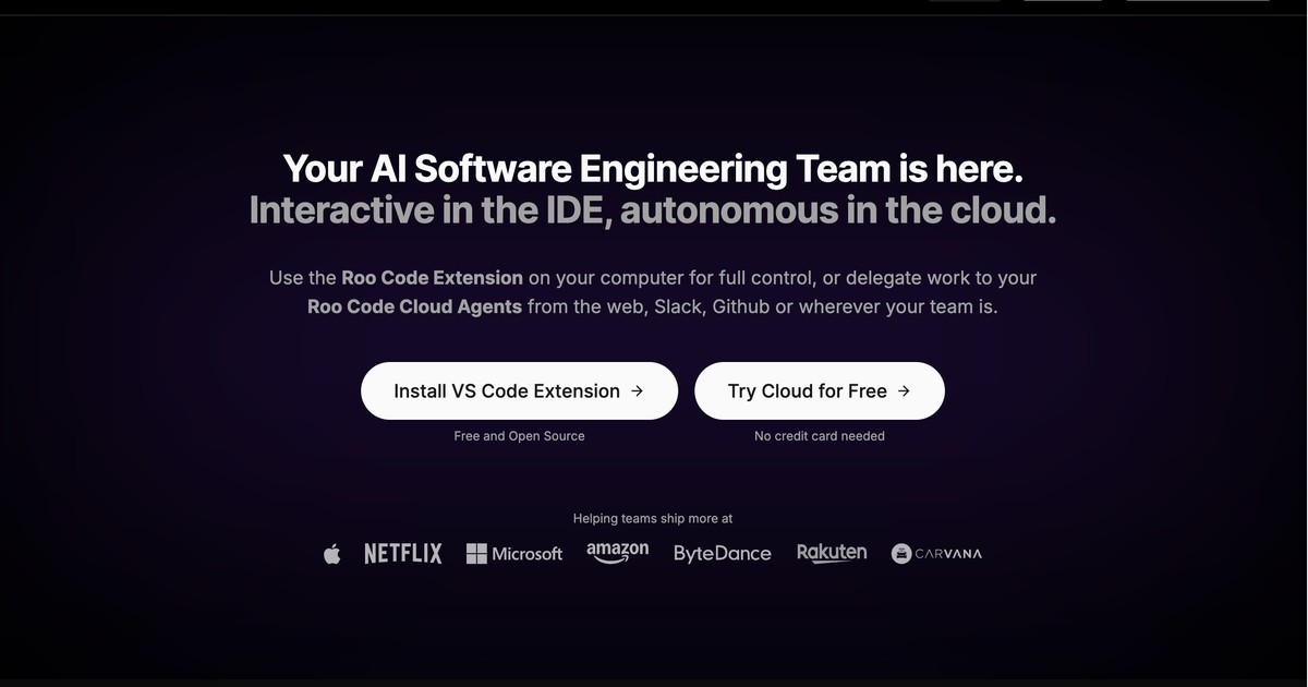 Roo Code - AI dev team in your code editor. | Somi AI