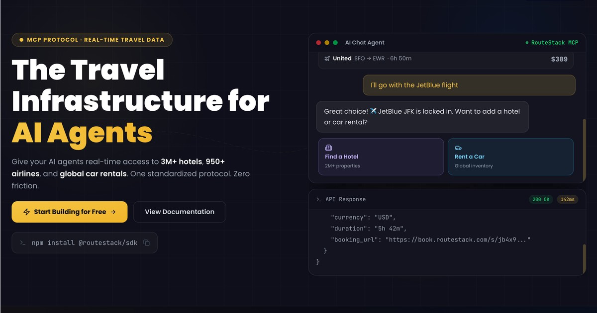 Routestack.ai - Travel infrastructure for AI agents | Somi AI