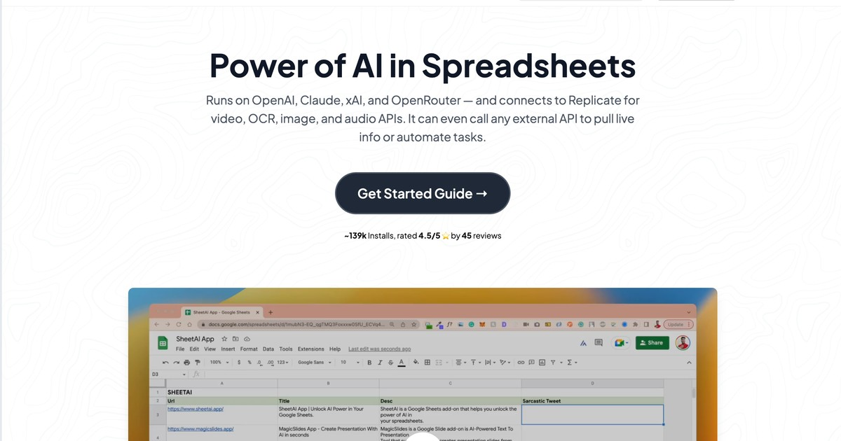 SheetAI - AI-powered Google Sheets add-on for smarter data | Somi AI