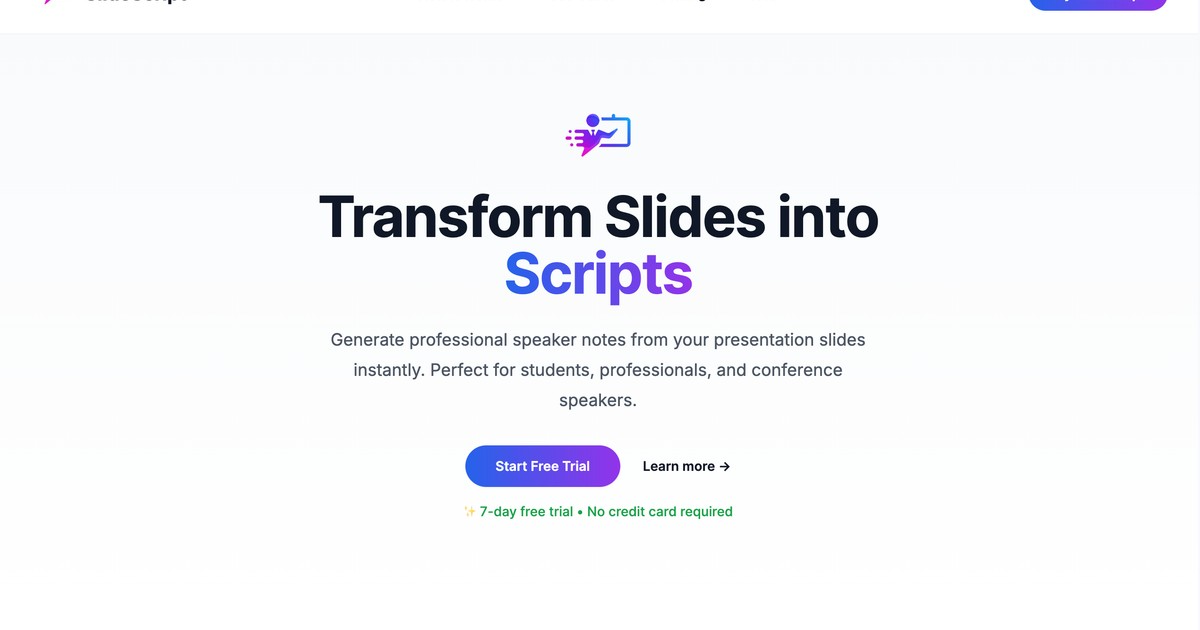 Slidescript - Instantly transform presentation slides int... | Somi AI