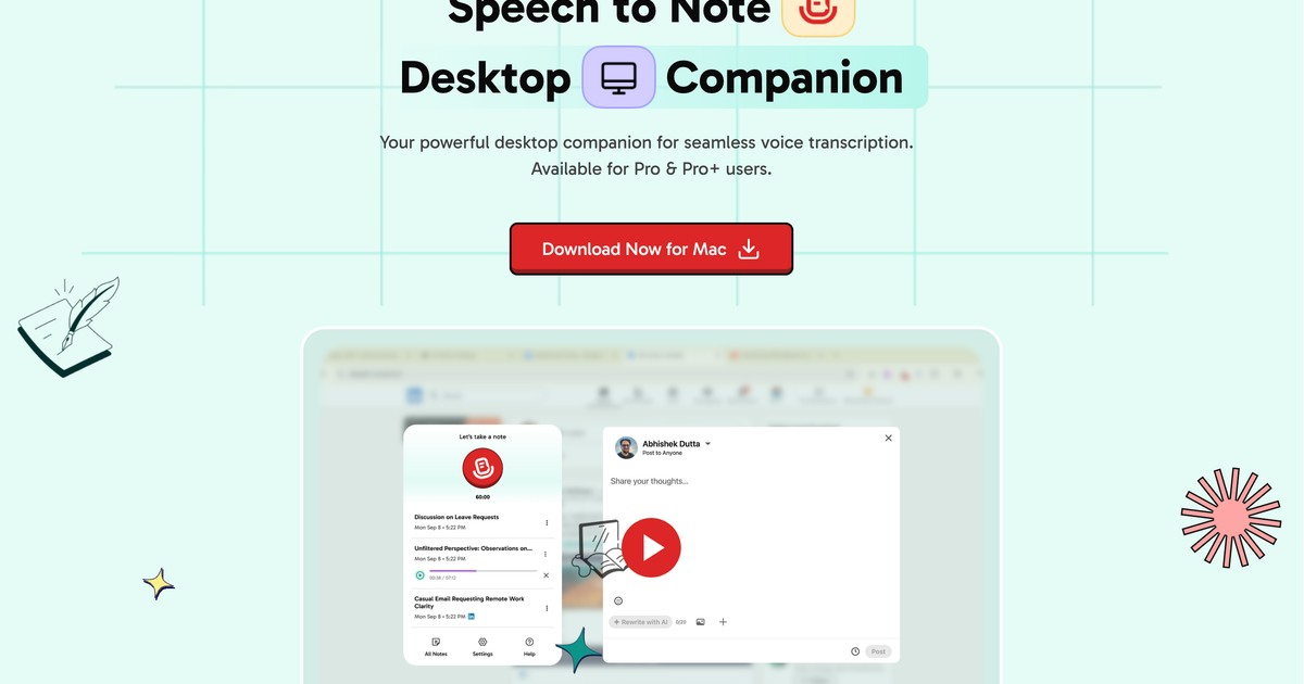 Speech to Note - Turn voice into structured notes with AI | Somi AI