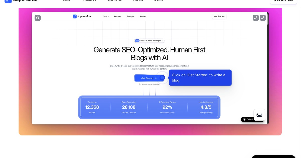 SuperWriter.io - AI blog writer with real-time web research | Somi AI