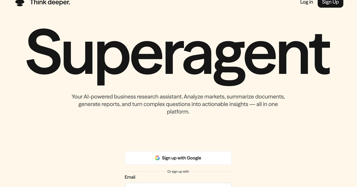 Superagent - AI-powered multi-agent business research pla... | Somi AI
