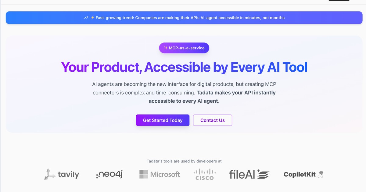 Tadata - Make your API instantly accessible to every AI a... | Somi AI