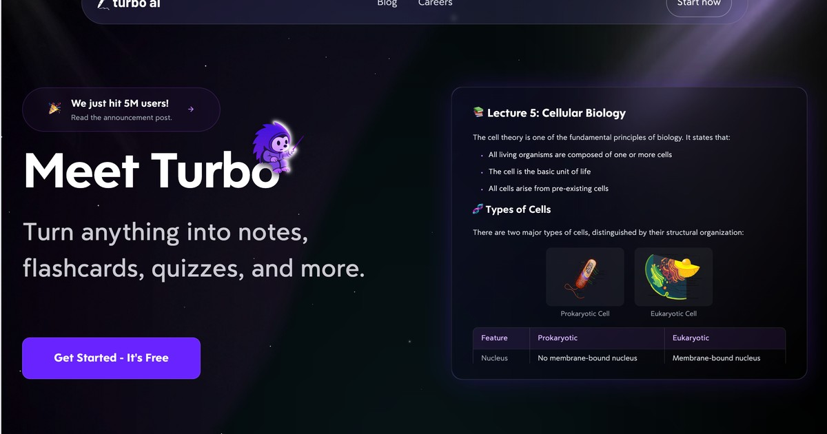 Turbo AI - AI study assistant that turns lectures into no... | Somi AI